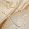 Girocollo moda perla d'acqua dolce catena clavicola collana irregolare vintage per le donne gioielli per la festa nuziale della signora N Ew regali