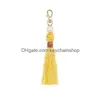 Key Rings Retro Diy Weave Tassel Bag Hangs Handmade Knot Beads Ring Holders Fashion Jewelry Drop Delivery Dhrd6