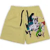 Herr shorts anime x gym män sport joggar fitness bodybuilding träning snabb torr strand sommar löpning