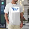 Polos pour hommes baleine à bosse bleu aquarelle peinture T-Shirt à manches courtes T-Shirt garçons t-shirts mignons hauts chemise hommes