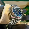 Montre-bracelet de luxe flambant neuf Sky-Dweller or blanc cadran bleu 42mm montre jubilé 326934 montre automatique pour hommes 214A