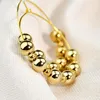 Hoop Earrings Gold Color Beads Pendnat Jewlry For Women Small Simple Round Circle Ear Rings Accessorie E0260