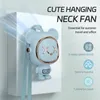 Small Personal Fan Bear Hanging Neck Fan Rechargeable 3 Speed Cute Ventilador Home Air Conditioner Camping Travel