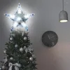 Decorações de Natal Árvore Estrela Bateria Alimentado Toppers Iluminados Decoração de mudança de cor para