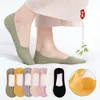 Women Socks Ice Women's Nylon Silicone Silk Boat Breathable Heel Cotton Non-drop Invisible Hosiery Non-slip Thin