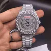 Orologio da uomo meccanico automatico alla moda Orologio con quadrante di diamanti Set di griffe con diamanti Orologio da polso in acciaio inossidabile con diamanti Watches280G