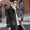 Coat Boy Faux Sheepskin Fur Jackets Male Loose Children Casual Fashion Long Outwear Warm Coats For Kids Thick 230926