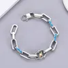 Kvinnor Mens smycken Silverfärg Rostfritt stål Miami Curb Cuban Chain Armband Bangle