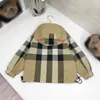 Manteau Double face pour enfants, veste à capuche pour enfants, taille 100 à 160 CM, design classique à rayures croisées, vêtements d'extérieur pour bébé, Sep25