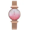 Light Luxury Fashion Fan Women Wristwatches Quartz Glossy Mesh Strap Goddess Watches Trend Magnet Buckle Ladies Watch259f