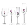 Verres à vin rose tasses avec rose à l'intérieur verre à vin idéal pour les cadeaux de la semaine pour la fête d'anniversaire de mariage célébration de Noël 35ED X070286F