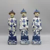 Chinese Qing Dynasty Emperor Statue, Porcelain Ancient Figurine, Table Accessory, Home Decoration