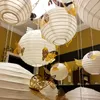 Andra evenemangsfestleveranser 4-12 tum kinesisk papperslykta set bröllopsdekoration Lanterns Elegant vit bolllampa hängande lampskärmsfest baby shower 230926