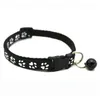 PAW Print justerbar hundvalphalsar Fotavtryck Mönster Pet Necktillbehör Buckles Cat Soft nylon Nyfödd krage Vanlig identifiering med Bell