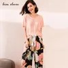 Damska odzież sutowa ru letnia piżama kategorie kobiety swobodne kwiatowe drukowane kontrastowe kolor piżamy blong spodni domowy