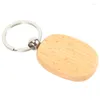 Keychains 40Pcs Blank Wooden Key Chain DIY Wood Tags Gifts Yellow Oval