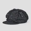 Berets 202306-xx Chic Autumn Harajuku Pleated Wash Denim Fabric Glue Star Pentagram Sboy Octagonal Hat Men Women Visors Cap