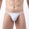 Mutande Slip in seta di ghiaccio Custodia convessa Bikini a vita bassa G-String Intimo gay Cazzo Uomo Slip liscio T perizoma posteriore