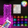 LED Crystal 16/3 Colors Bedroom Atmosphere Rose Projector Table Lamp Romantic Diamond Touch Adjustable Novelty Night Light