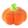 Portachiavi Mini simpatico cartone animato zucca peluche portachiavi Halloween piccoli ornamenti per auto creativo ciondolo verdura borsa portachiavi goccia Deliv Dhbvs