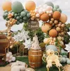 Autres fournitures de fête d'événement 129pcSet Retro Green Latex ballons Garland Arch Kit Jungle Safari décorations de fête sur le thème du mariage