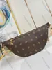 10A Mirror Quality Digners 38cm High Rise Bumbag Luxurys Womens Handbags Brown Coated Canvas Bags Casual Zipper Purse Crossbody Shoulder Strap Bag With Box