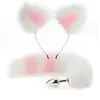 Anal Toys 40cm Tail Plug Sexy Plush Cat Ears Headbands Set Butt Erotic Cosplay Sex for Women Masturbating 230925