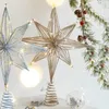 Dekoracje świąteczne Tree Toppers Star LED Lamp Lams do domu na ozdoby rok 2024 Party Festival Party