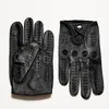 Five Fingers Gloves Arrival Luxury Mens Genuine Leather Sheepskin Fashion Men Black Breathable Driving For Male Mittens 230925