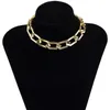 Choker Silver Color Chunky Halsband för kvinnor Punk Hip Hop Plastic Gold Link Chain Light On Neck Lady Girl Fashion Jewelry Gift