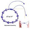 Charm Bracelets 1Pc Classic Evil Blue Eyes Palm Round Glass Beads Bracelet Wishing Elastic Rope Chain For Womens Fashion Jewelry Gift Dhxcf