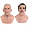 Latex Mask Bald Old Man Woman Full Head Halloween Realistic Funny Scary Adult Rubber Elder Costume Party Cosplay Decor Prop New L22843