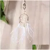 Nyckelringar Pearl Feather Chains Holder Dreamcatcher Pendants Car Keychain Keyrings For Girls Women Bag Hanging Fashion Charm Drop Deliv DH9LD