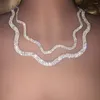 Choker 2023 Fashion أحدث هدية مجوهرات متموجة قلادة راينستون الساطعة