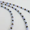 Girocollo ALLME Boho Oro 18 carati Placcato PVD Acciaio al titanio Blu Pietra naturale Collana di perline con filo di agata nera per i regali delle donne