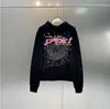 SP5der Young Thug 555555 Erkek Kadın Hoodie Yüksek Kaliteli Köpük Baskı Örümcek Web Grafik Pembe Sweatshirts Y2K Saklama Moda Gevşek Kapşonlu Jumper Giyim A1