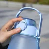 Water Bottles 1 X Cute Bottle With Straw Stickers 1300ml Portable Big Belly Cup Time Marker Kettle Leak-Proof Outdoor Sports