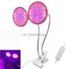 Grow Işıkları Dual Head 200 LED tam spektrum bitkisi Grow Light E27 Ampuller Büyüyen Lamba Masa Klipsi Kapalı Oda Bahçe Çiçekleri Sera U26 YQ230926