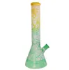 Gelbgrüner Farbverlauf Dickes Glas Metallic Bong Tabak Rauchen Wasserpfeife Shisha Becher Bubbler Rauchpfeifen Bongs Flaschen
