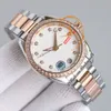 VSF Aqua Terra 150M A8800 Automatik-Damenuhr, 43 mm Diamant-Lünette, zweifarbiges MOP-Diamant-Zifferblatt, Edelstahlarmband, Super-Version Damenuhren Puretime C3