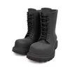 Svart snörning Mens Designer Boots Round Toe Men High Top Outdoor Ankle Boots