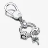 100% 925 Sterling Silver Key Rings Moments Small Bag Charm Holder Gift Set Fit Original European Charms Dangle Pendant Fashion Wom2322