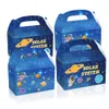 Cadeau Wrap 12pcs / lot belle boîte à bonbons astronaute univers planète boîte-cadeau fusée spatiale boîte à biscuits portable pour enfants fournitures de fête d'anniversaire 230926