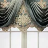 Curtain 1 Panel Luxury Gradient Greyish Blue Brown Swag Valances Customized Waterfall Rod Pocket Top For Window Decoration Drapes