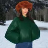 レディースジャケットPUレザージッパーウォームパッド2023秋の冬ファッションソリッドカラースタンドカラー厚いコットンパフコートストリート
