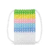 Sacs de soirée Combinaison colorée Acrylique Sac perlé Simple Casual Transparent Cristal Tissage Mobile Téléphone Bandoulière Pour Femme