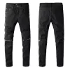 2022 Designer Mens Jeans Hip-Hop Fashion Zipper Hole Wash Jean Pantalon Rétro déchiré Fold Couture Hommes Design Moto Riding Cool Slim Pantalon Violet Jeans pour femmes 28-4