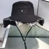 Sanding Brim Baseball Cap Men Women Luxury Denim Bucket Hat Adjustable Strap Windbreak Hiking Frayed Expedition Hat Jac Ball Caps