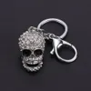 Keychains europeiska och amerikansk stil Skull Nyckelring Big Crystal Purse Bag Ornament Car Key Accessories Men Women Fashion Pendant353m