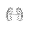 Ear Cuff Clip Earring Spine Bone Rhinestones Hollow Punk Hip Hop No Piercing Un Jewelry For Women Men 230214 Drop Delivery Earrings Dh2M9